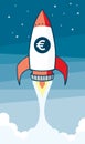 Vector rocket with money sign ÃÂ¢Ã¢âÂ¬Ã¢â¬Å stock illustration